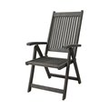 Homeroots 44 x 26 x 26 in. Distressed Gray Outdoor Reclining Chair 389988